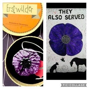 Erstwilder brooch purple poppy. BNWT.